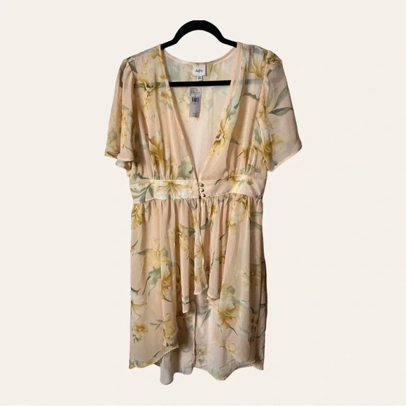 Women’s DAYTRIP BLOUSE TUNIC SHRUG SIZE MEDIUM FLORAL SHEER - Picture 3 of 11